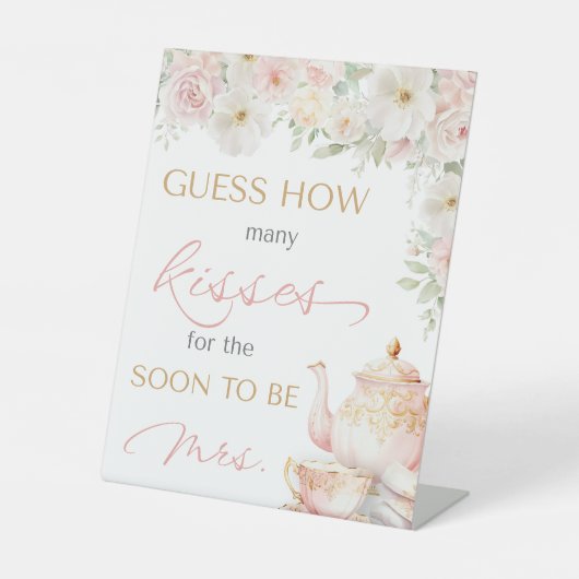 Signe De Table Fête de Thé de Mariage Devinez Combien (Recto)