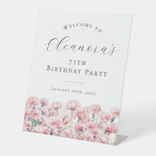 Signe De Table Fête des 75 ans Bienvenue Fleur de naissance de ja