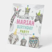 Signe De Table Fête des animaux | Anniversaire des animaux sauvag (Recto)