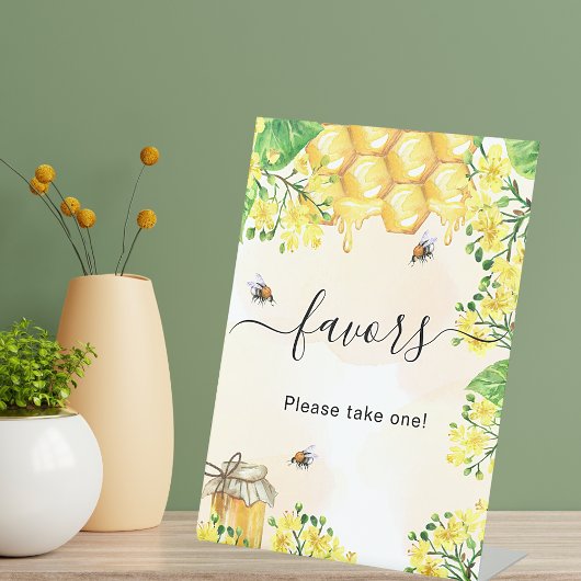 Signe De Table Fête des fleurs jaunes d'abeilles