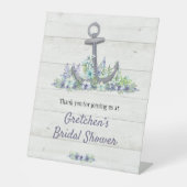 Signe De Table Fête des mariées Ancre florale marine (Recto)