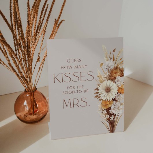 Signe De Table Fête des mariées Automne Devinez Combien De Baiser