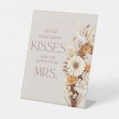 Signe De Table Fête des mariées Automne Devinez Combien De Baiser (Recto)