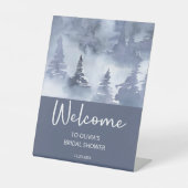 Signe De Table Fête des mariées Bleue de la Marine d'hiver (Recto)