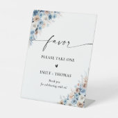 Signe De Table Fête des mariées Boho Bleu Symbole préféré (Recto)