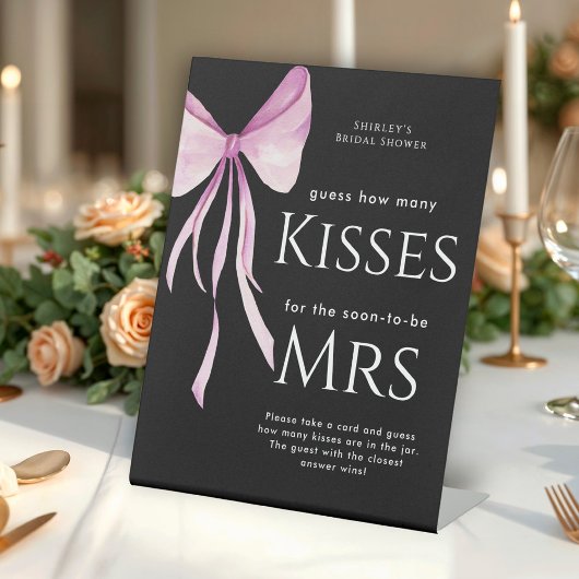 Signe De Table Fête des mariées Bow Rose Blush Devine Combien De 