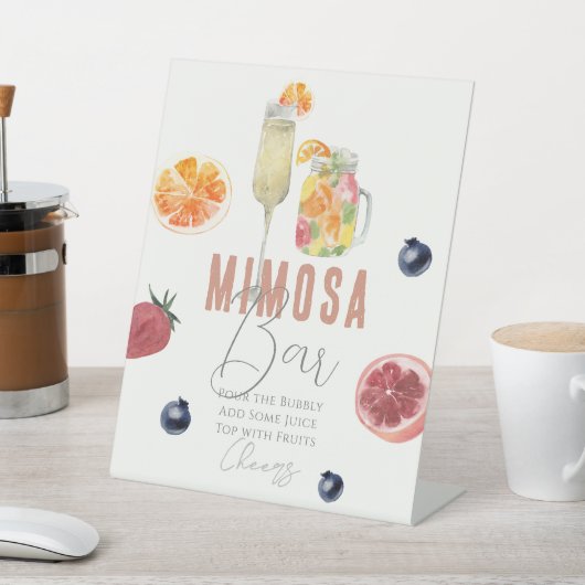 Signe De Table Fête des mariées/Brunch Aquarelle Bar Mimosa (In SItu)