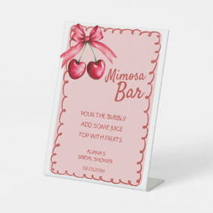 Signe De Table Fête des mariées cerise à la barre rouge et rose M