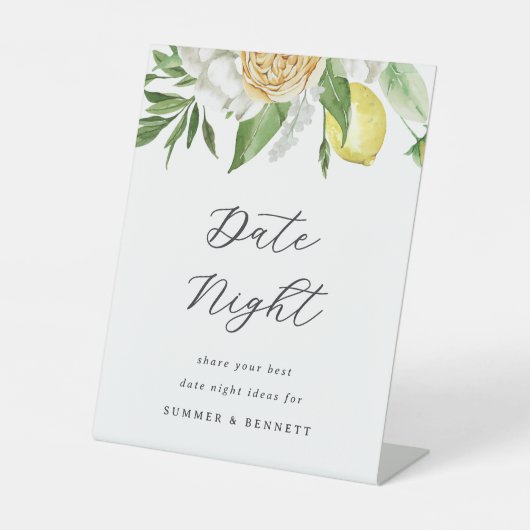 Signe De Table Fête des mariées citron Nuit (Recto)