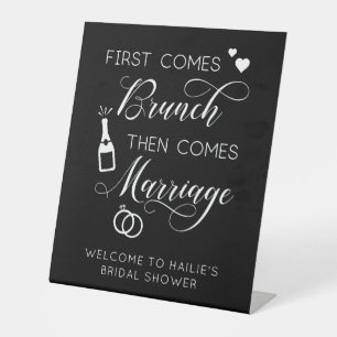 Signe De Table Fête des mariées d'abord vient Brunch