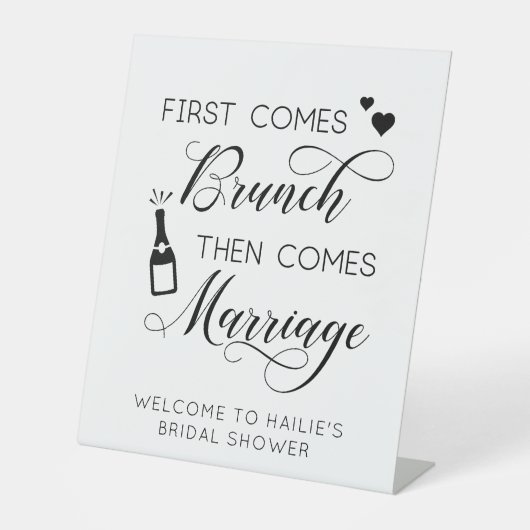 Signe De Table Fête des mariées d'abord vient Brunch (Recto)