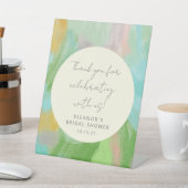 Signe De Table Fête des mariées d'aquarelle Abstraite Merci perso (In SItu)