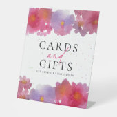 Signe De Table Fête des mariées d'aquarelle florale (Recto)