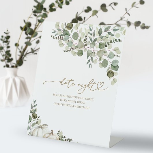 Signe De Table Fête des mariées d'automne de verdure Date Jar de