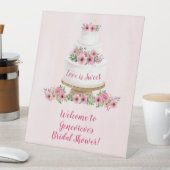 Signe De Table Fête des mariées de gâteau Mariage rose Aquarelle (In SItu)
