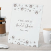 Signe De Table Fête des mariées de perle blanche minimale (In SItu)