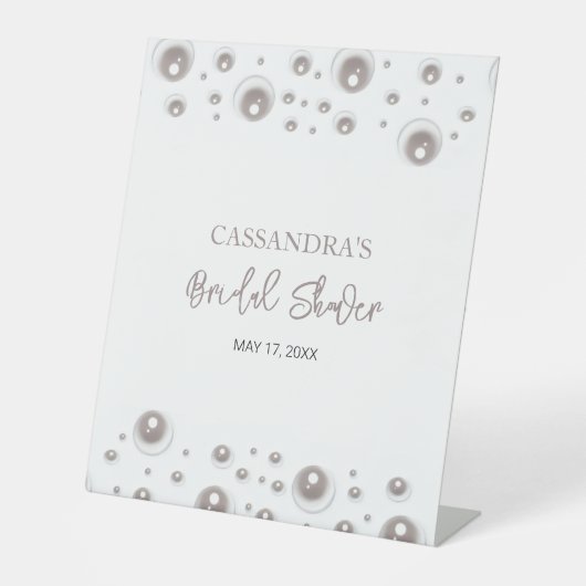 Signe De Table Fête des mariées de perle blanche minimale (Recto)