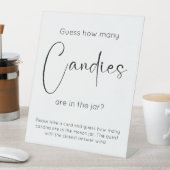 Signe De Table Fête des mariées De Script Moderne Devine Combien (In SItu)