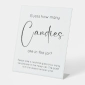 Signe De Table Fête des mariées De Script Moderne Devine Combien (Recto)