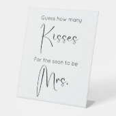 Signe De Table Fête des mariées De Script Moderne Devine Combien  (Recto)