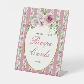 Signe De Table Fête des mariées des cartes de recettes Floral Gar