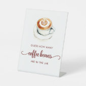 Signe De Table Fête des mariées Devine Combien De Fèves De Café (Recto)
