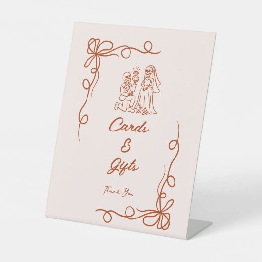 Signe De Table Fête des mariées d'Halloween Whimsical dessinée à  (Recto)