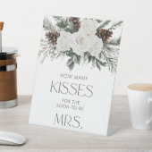 Signe De Table Fête des mariées d'hiver Devinez combien de baiser (In SItu)