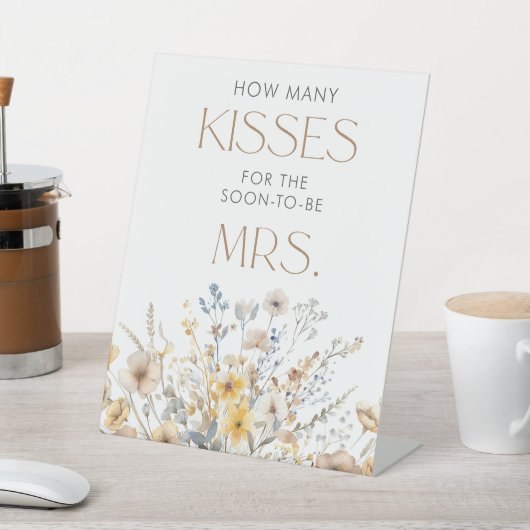 Signe De Table Fête des mariées fleur sauvage Combien d'embrassad (In SItu)
