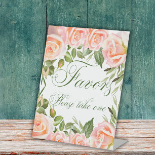 Signe De Table Fête des mariées florale chic élégant Favoriser le