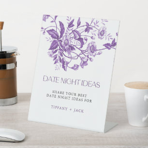 Signe De Table Fête des mariées Florale Toile France Date Nuit