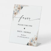 Signe De Table Fête des mariées Ivory Et Bleu Boho Favoriser Sign (Recto)