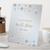 Signe De Table Fête des mariées minimale en argent perle blanche (In SItu)