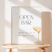 Signe De Table Fête des mariées Open Bar Pearles et Prosecco Neut