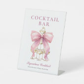 Signe De Table Fête des mariées rose Coquette Bow (Recto)