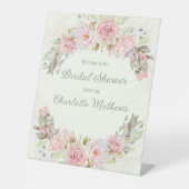 Signe De Table Fête des mariées Rose d'aquarelle rose (Recto)
