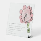 Signe De Table Fête des mères botaniques de fleurs roses mignonne (Recto)