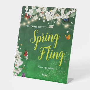 Signe De Table Fête du jardin de Spring Fling