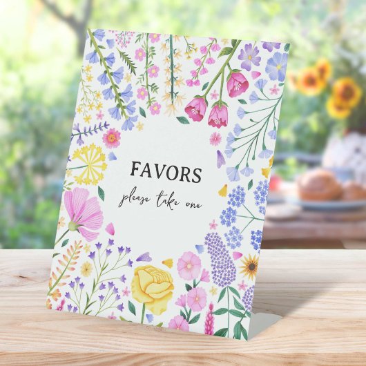 Signe De Table Fête du Jardin du Petit Fleur sauvage Anniversaire