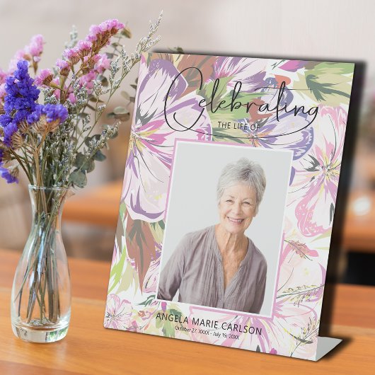 Signe De Table Fête florale de la vie funéraire