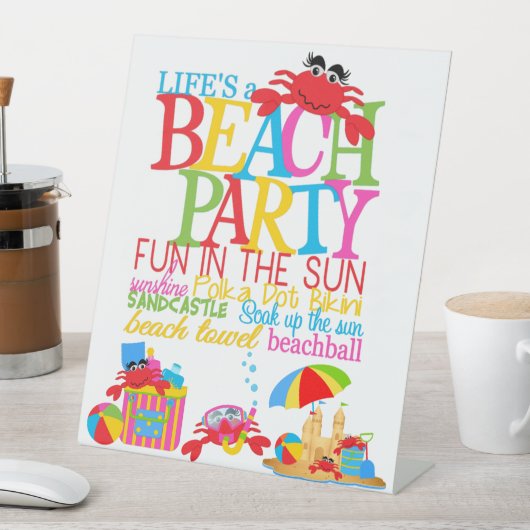 Signe De Table Fête sur la plage (In SItu)