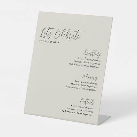 Signe De Table Fêtons la Fête des mariées d'ivoire Bar (Recto)