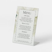 Signe De Table Feuillage vert Muet Menu Mariage personnalisé (Recto)