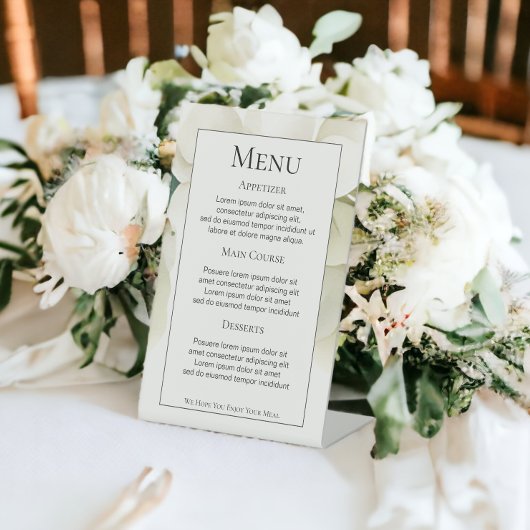 Signe De Table Feuillage vert Muet Menu Mariage personnalisé