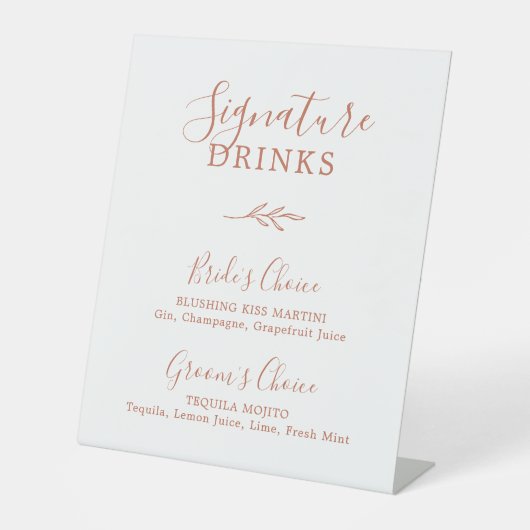 Signe De Table Feuille minimale | Terracotta Orange Signature Boi (Recto)