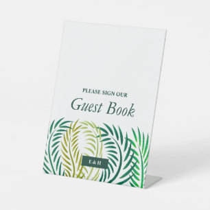 Signe De Table Feuilles de palmiers tropicaux, Mariage de plage