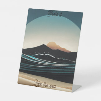 Signe De Table Fierce Minimaliste Monta plage Ocean Wave Logo -