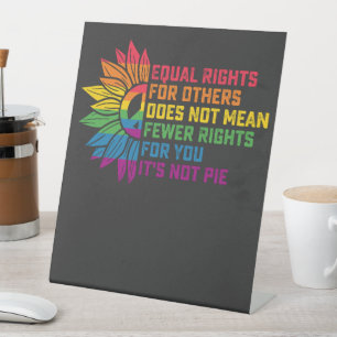 Signe De Table Fierté LGBT Tournesol Droits Égaux Pour Les Autres
