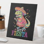 Signe De Table Fiesta Cinco De Mayo T Rex Dinosaur (In SItu)
