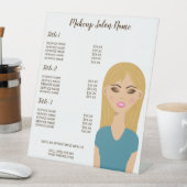 Signe De Table Fille aux cheveux blonds avec maquillage - Menu de (In SItu)